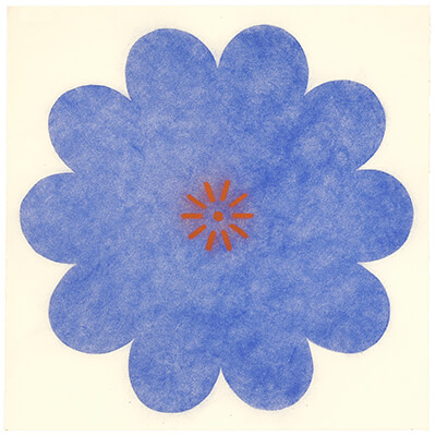 pigment on paper, Pop Flower LM 2 by Mary Judge.