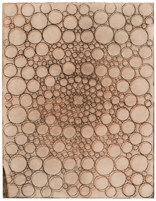 pigment on paper, Circle 20 by Mary Judge.