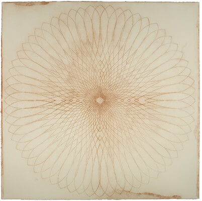 pigment on paper, Exotic Hex 1257 by Mary Judge.