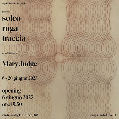 exhibition invitation, solco ruga traccia by Mary Judge.