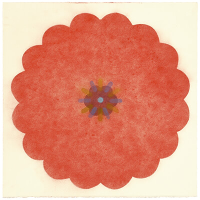 pigment on paper, Pop Flower LM 15 by Mary Judge.