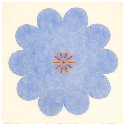 pigment on paper, Pop Flower LM 1 by Mary Judge.