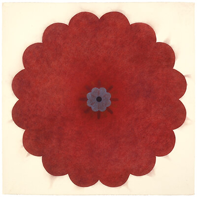 pigment on paper, Popflower 2 by Mary Judge.