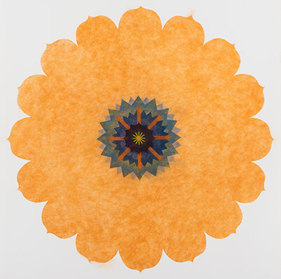 pigment on paper, Pop Flower Opus 3 by Mary Judge.