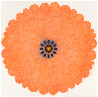 pigment on paper, Popflower 20 by Mary Judge.