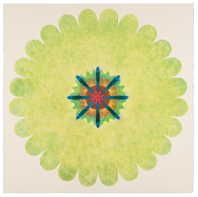 pigment on paper, Popflower 37d by Mary Judge.