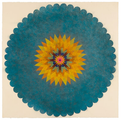 pigment on paper, Popflower 41 by Mary Judge.