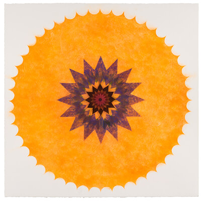 pigment on paper, Popflower 46 by Mary Judge.