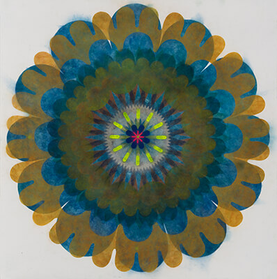 pigment on paper, Pop Flower Opus 14 by Mary Judge.