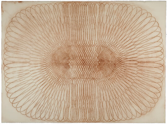 pigment on paper, Spiral Form 4 by Mary Judge.