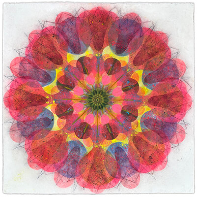pigment on paper, Watermill Pinwheel 11 by Mary Judge.